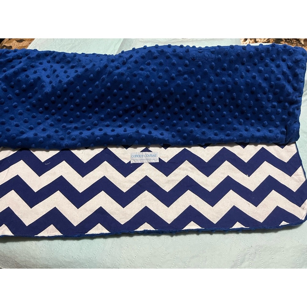 Blue/white Chevron Jagger Canopy Couture Infant Car‎ Sear Cover Minky Fabric
